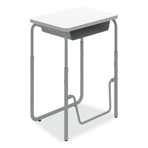 Alphabetter 2.0 Height-adjust Student Desk With Pendulum Bar, 27.75 X 19.75 X 29 To 43, Dry Erase, Ships In 1-3 Business Days