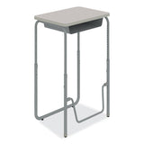 Alphabetter 2.0 Height-adjust Student Desk W/pendulum Bar, 27.75 X 19.75 X 29 To 43, Pebble Gray, Ships In 1-3 Business Days