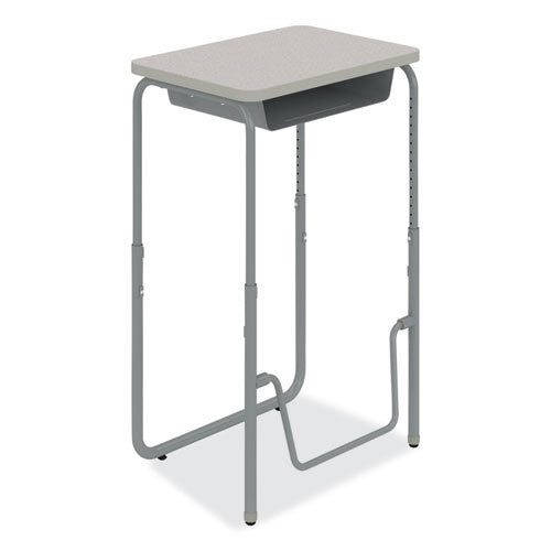Alphabetter 2.0 Height-adjust Student Desk W/pendulum Bar, 27.75 X 19.75 X 29 To 43, Pebble Gray, Ships In 1-3 Business Days