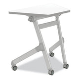 Learn Nesting Trapezoid Desk, 32.83" X 22.25" To 29.5", White/silver, Ships In 1-3 Business Days
