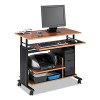 Adjustable Height Mini-tower Workstation, 35.5w X 22d X 34h, Cherry-black