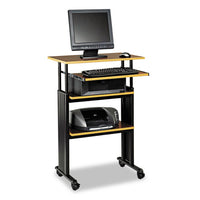 Adjustable Height Stand-up Workstation, 29.5w X 22d X 49h, Cherry-black