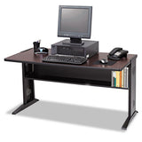Computer Desk With Reversible Top, 35.5w X 28d X 30h, Mahogany-medium Oak-black