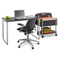 Steel Workstation, 47.25w X 24d X 28.75h, Black-silver