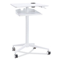 Vum Mobile Workstation, 30.75" X 22.28" X 36.12" To 48.25", White, Ships In 1-3 Business Days