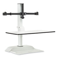 Soar Electric Desktop Sit/stand Dual Monitor Arm, For 27" Monitors, White, Supports 10 Lbs, Ships In 1-3 Business Days