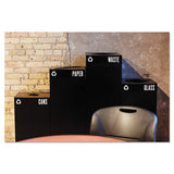 Public Square Plastic-recycling Container, Square, Steel, 25 Gal, Black