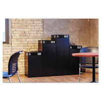 Public Square Paper-recycling Container, Square, Steel, 42 Gal, Black