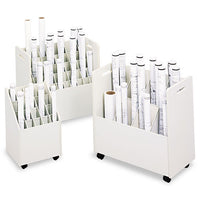 Laminate Mobile Roll Files, 8 Compartments, 30.13w X 15.75d X 29.25h, Putty