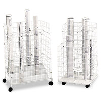 Wire Roll Files, 4 Compartments, 16.25w X 16.5d X 30.5h, White