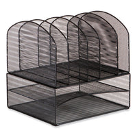 Onyx Mesh Desk Organizer, 2 Horizontal/6 Upright Sections, Letter Size, 13.25 X 11.32 X 13.32, Black, Ships In 1-3 Bus Days
