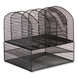 Onyx Mesh Desk Organizer, 2 Horizontal/6 Upright Sections, Letter Size, 13.25 X 11.32 X 13.32, Black, Ships In 1-3 Bus Days