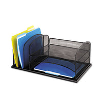 Onyx Desk Organizer With Three Horizontal And Three Upright Sections, Letter Size Files, 19.5" X 11.5" X 8.25", White