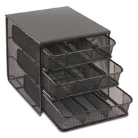 3 Drawer Hospitality Organizer, 7 Compartments, 11 1-2w X 8 1-4d X 8 1-4h, Bk