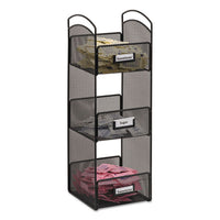 Onyx Breakroom Organizers, 7 Compartments, 16 X8 1-2x5 1-4, Steel Mesh, Black