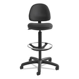 Precision Extended-height Swivel Stool With Adjustable Footring, 33" Seat Height, Up To 250 Lbs., Black Seat-back, Black Base
