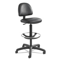 Precision Extended-height Swivel Stool With Adjustable Footring, 33" Seat Height, Up To 250 Lbs., Black Seat-back, Black Base