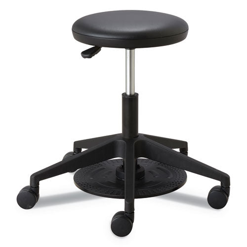 Lab Stool, 24.25" Seat Height, Supports Up To 250 Lbs., Black Seat-black Back, Black Base
