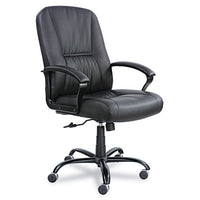 Serenity Big And Tall High Back Leather Chair, Supports Up To 500 Lbs., Black Seat-black Back, Black Base