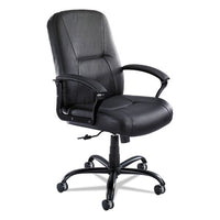 Serenity Big And Tall High Back Leather Chair, Supports Up To 500 Lbs., Black Seat-black Back, Black Base