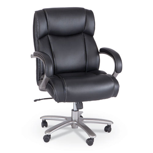 Lineage Big&tall Mid Back Task Chair 28" Back, Max 400 Lb, 21.5" To 25.25" High Black Seat, Chrome,ships In 1-3 Business Days