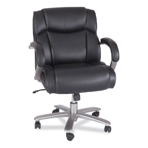 Lineage Big&tall Mid Back Task Chair 24.5" Back, Max 350lb, 19.5" To 23.25" High Black Seat,chrome,ships In 1-3 Business Days