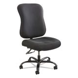 Optimus High Back Big And Tall Chair, Vinyl Upholstery, Supports Up To 400 Lbs., Black Seat-black Back, Black Base