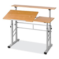 Height-adjust Split Level Drafting Table, Rectangular/square, 47.25x29.75x26 To 37.25, Medium Oak, Ships In 1-3 Business Days
