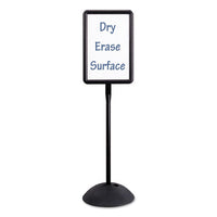 Double Sided Sign, Magnetic-dry Erase Steel, 18 X 18, White, Black Frame