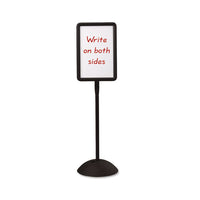 Double Sided Sign, Magnetic-dry Erase Steel, 18 X 18, White, Black Frame