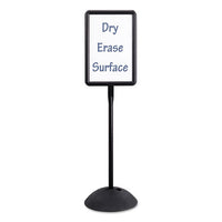 Double Sided Sign, Magnetic-dry Erase Steel, 18 X 18, White, Black Frame
