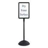 Double Sided Sign, Magnetic-dry Erase Steel, 18 X 18, White, Black Frame