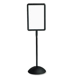 Double Sided Sign, Magnetic-dry Erase Steel, 18 X 18, White, Black Frame