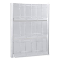 Luxe Magazine Rack, 9 Compartments, 31.75w X 5d X 41h, Clear/silver, Ships In 1-3 Business Days