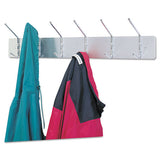 Metal Wall Rack, Two Ball-tipped Double-hooks, 6.5w X 3d X 7h, Chrome Metal