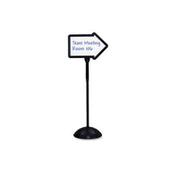 Double-sided Arrow Sign, Dry Erase Magnetic Steel, 25 1-2 X 17 3-4, Black Frame