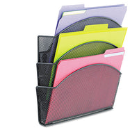 Onyx Magnetic Mesh Panel Accessories, 3 File Pocket, 13 X 4 1-3 X 13 1-2. Black