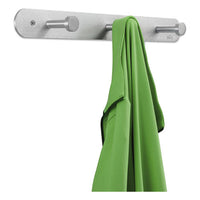 Nail Head Wall Coat Rack, Three Hooks, Metal, 18w X 2.75d X 2h, Satin