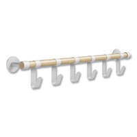 Resi Coat Wall Rack, 6 Hook, 36.25w X 4.25d X 6h, White, Ships In 1-3 Business Days