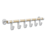 Resi Coat Wall Rack, 6 Hook, 36.25w X 4.25d X 6h, White, Ships In 1-3 Business Days