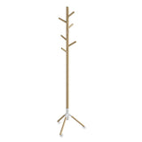 Resi Standing Coat Tree, 6 Hook, 17.25w X 17.25d X 69.5h, White, Ships In 1-3 Business Days