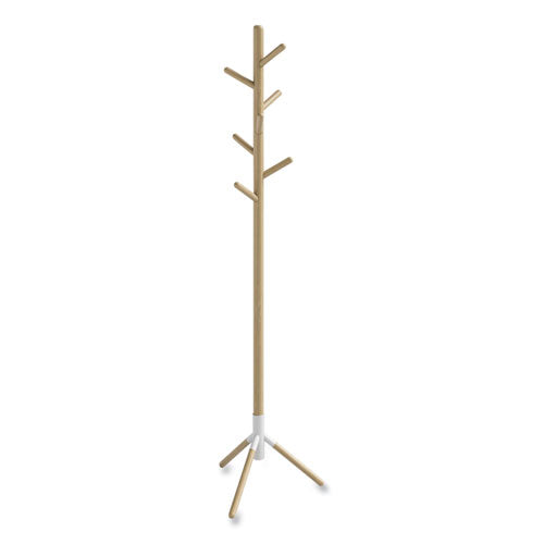 Resi Standing Coat Tree, 6 Hook, 17.25w X 17.25d X 69.5h, White, Ships In 1-3 Business Days