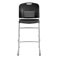 Vy Sled Base Bistro Chair, Black Seat-black Back, Silver Base