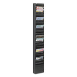 Steel Magazine Rack, 23 Compartments, 10w X 4d X 65.5h, Black