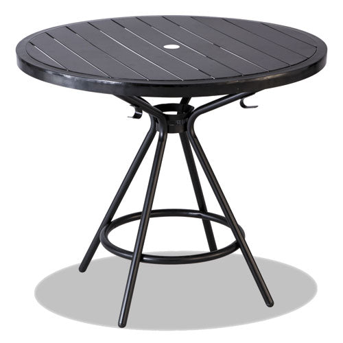 Table,steel,outdr,36"d,bk