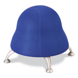 Runtz Ball Chair, Backless, Supports Up To 250 Lb, Blue Fabric Seat, Silver Base, Ships In 1-3 Business Days