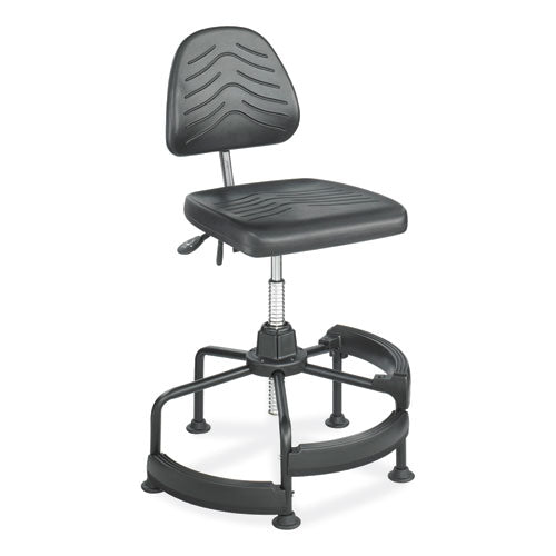 Task Master Deluxe Industrial Chair, Supports Up To 250 Lb, 17" To 35" Seat Height, Black, Ships In 1-3 Business Days