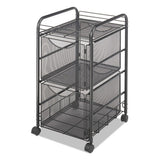 Onyx Mesh Mobile Double File, One-shelf, 15.75w X 17d X 27h, Black