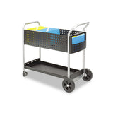 Scoot Mail Cart, One-shelf, 22w X 27d X 40.5h, Black-silver