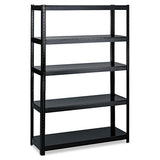 Boltless Steel Shelving, Five-shelf, 48w X 24d X 72h, Black